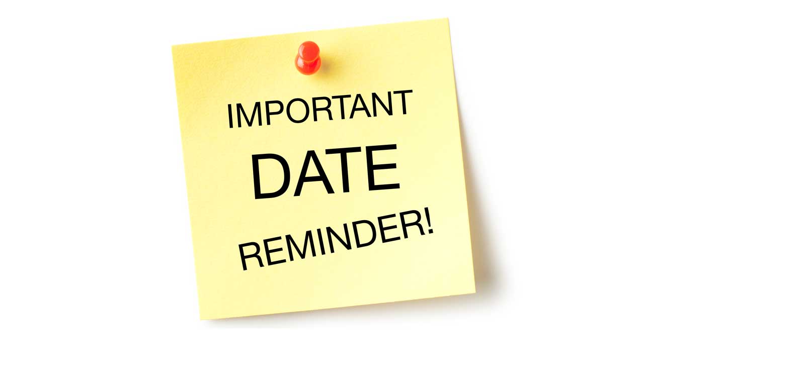 Post it note with date reminder