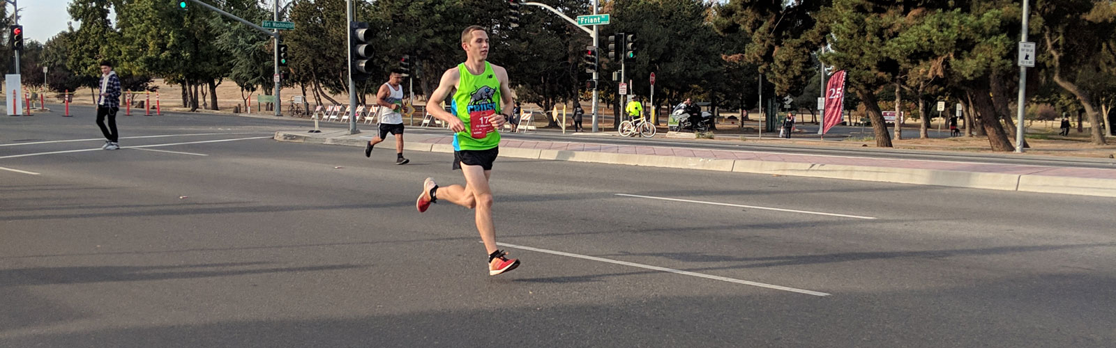CJ Albertson running in the Two Cities Marathon