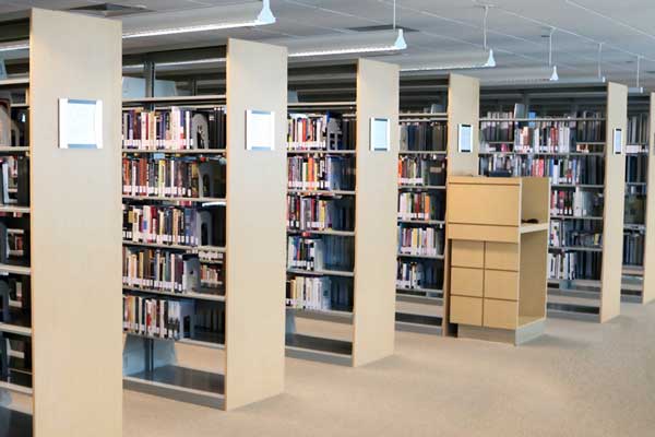 Library bookshelves at Clovis