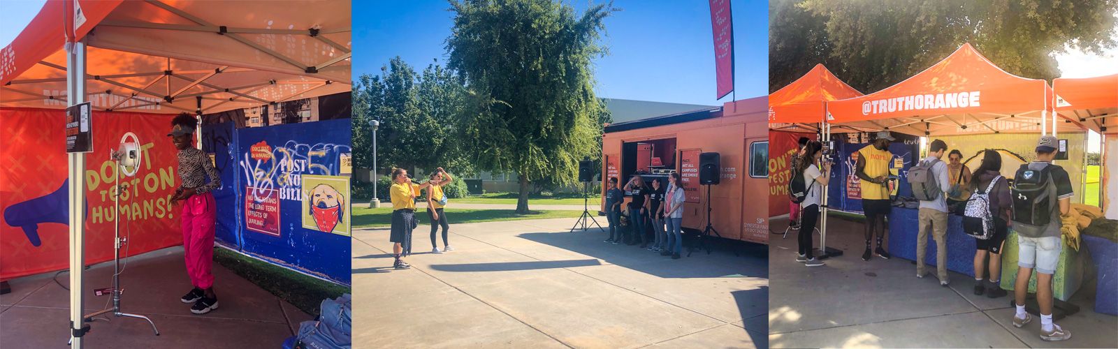 Student singing with Truth Tour group