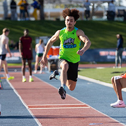 student at a track meet