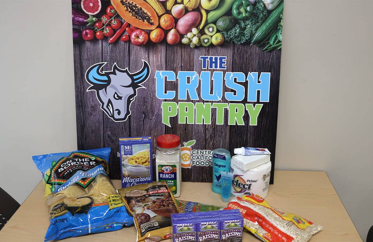 Crush Pantry with food displayed on a table