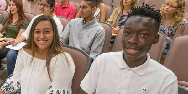 Students in forum hall