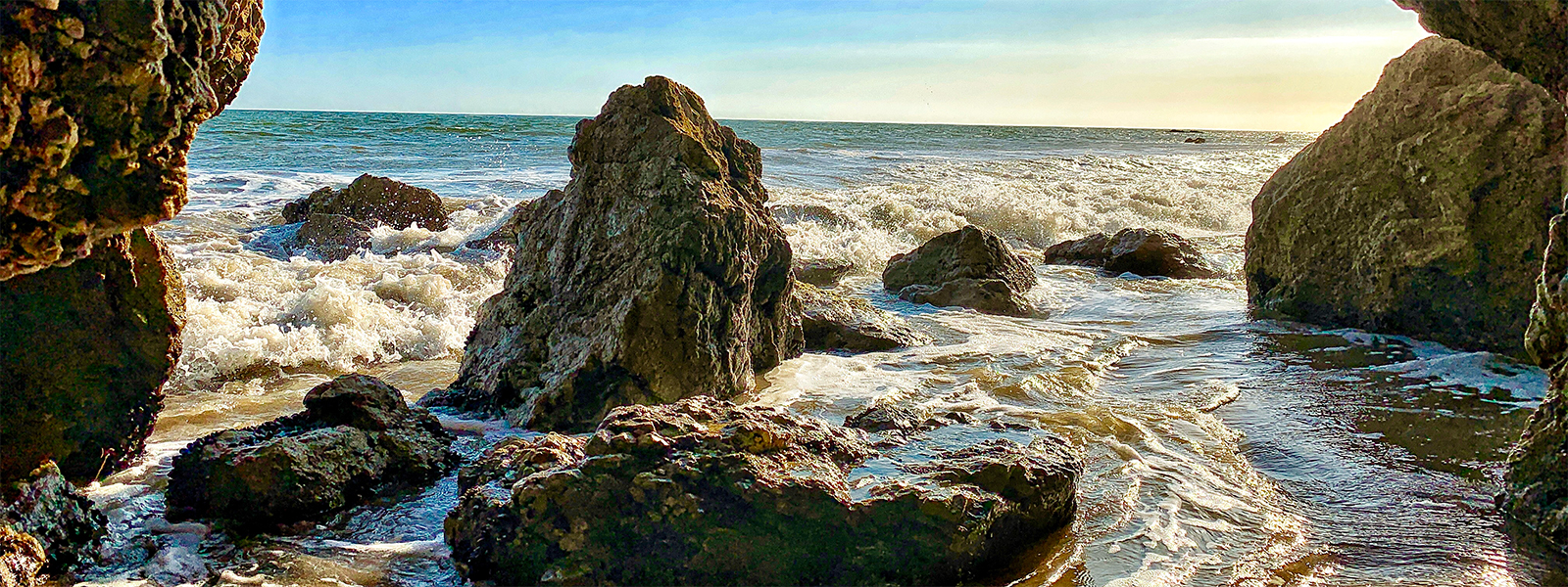 A rocky cave at the beach