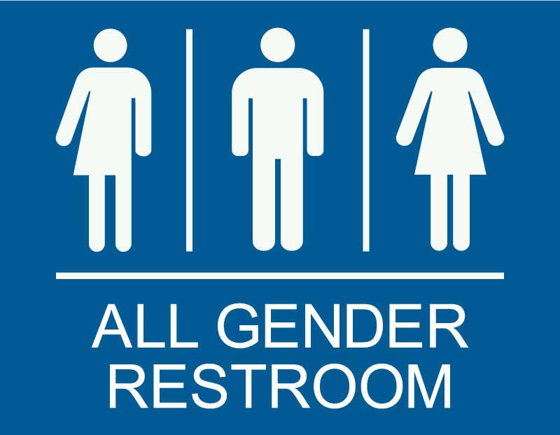 All gender restroom sign