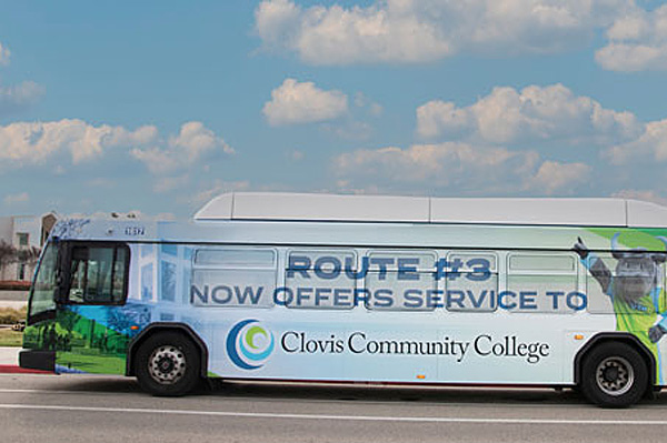 Clovis College main campus parking lot