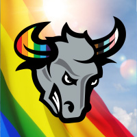 Pride flag with Crush logo