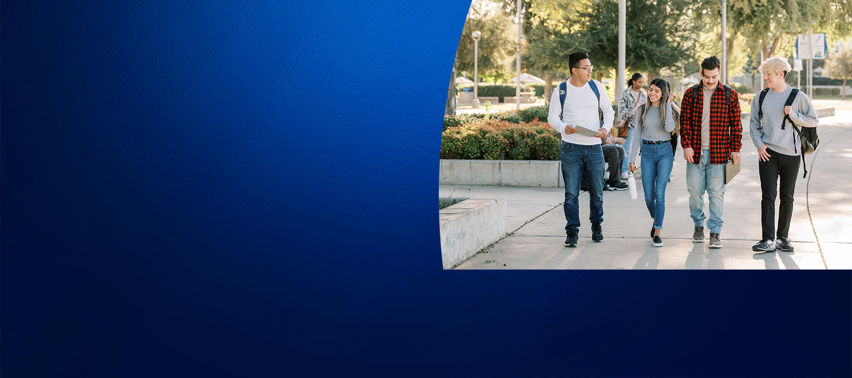 Students walking on campus