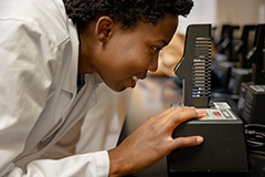 CCC student in a lab