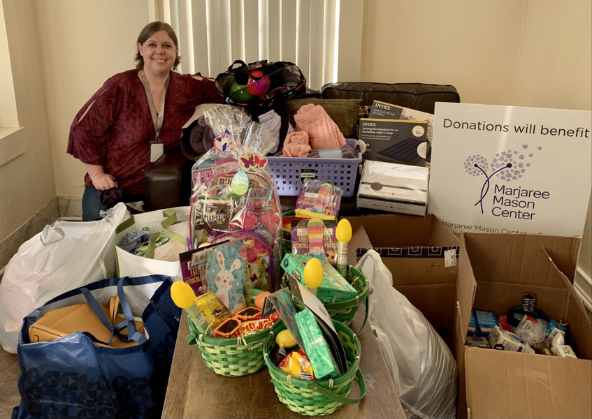 Jenny Dolio with Donations