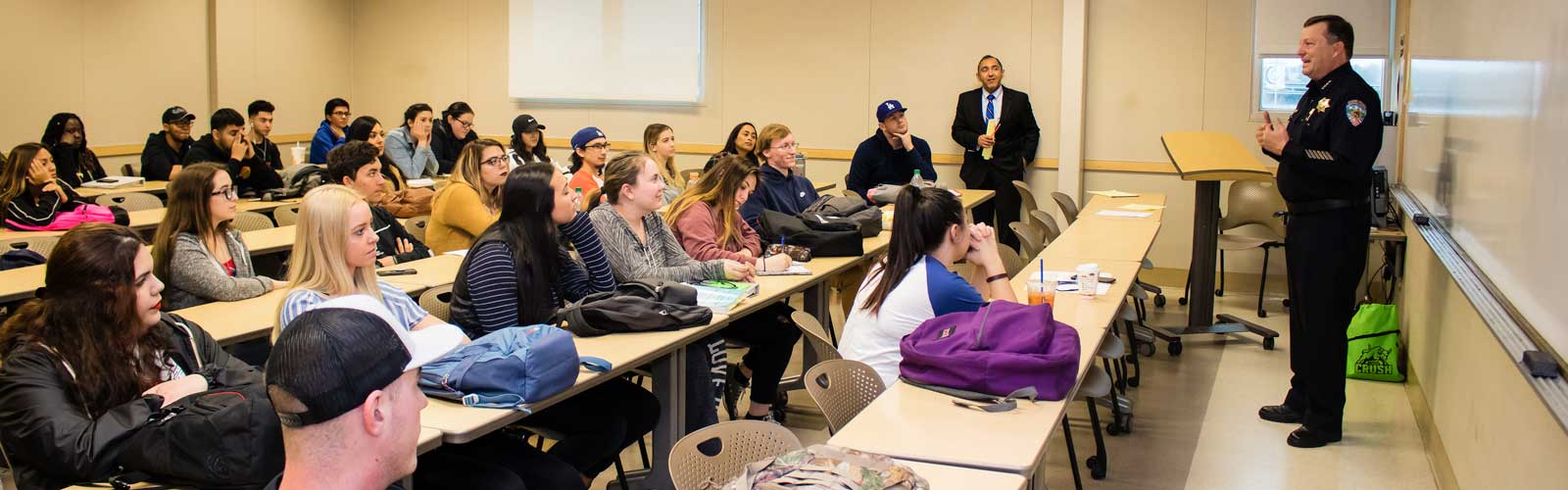 Chief Matthew Basgall addresses CCC Students