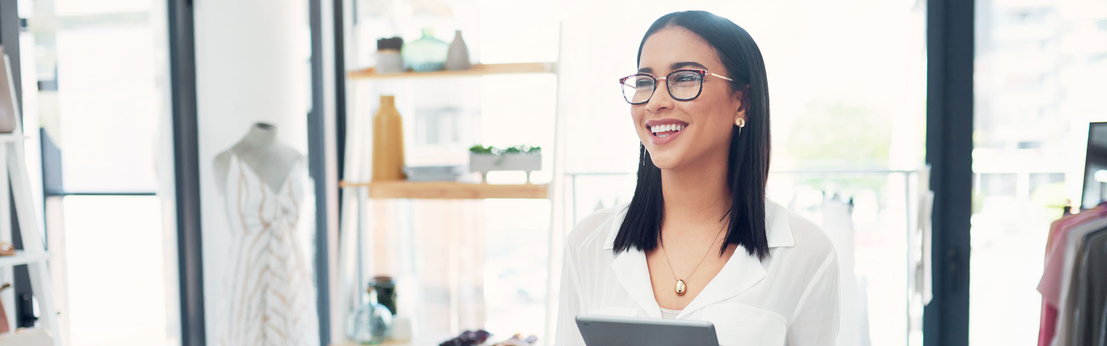 Business woman in retail store