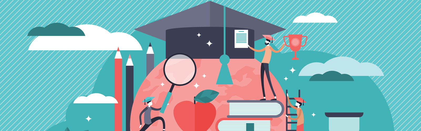 graphic depicting student activities leading up to graduation