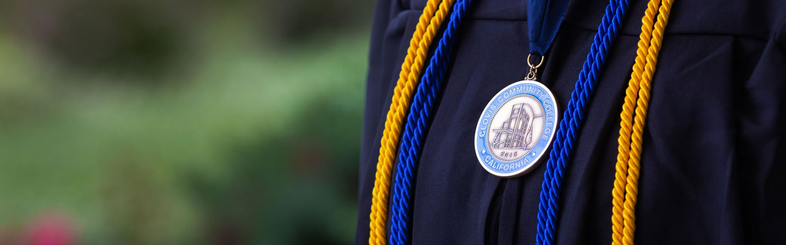 graduation regalia and medal