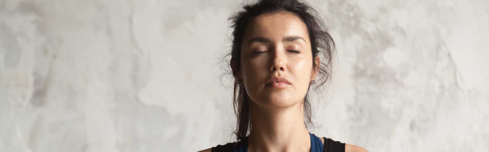 young girl meditating