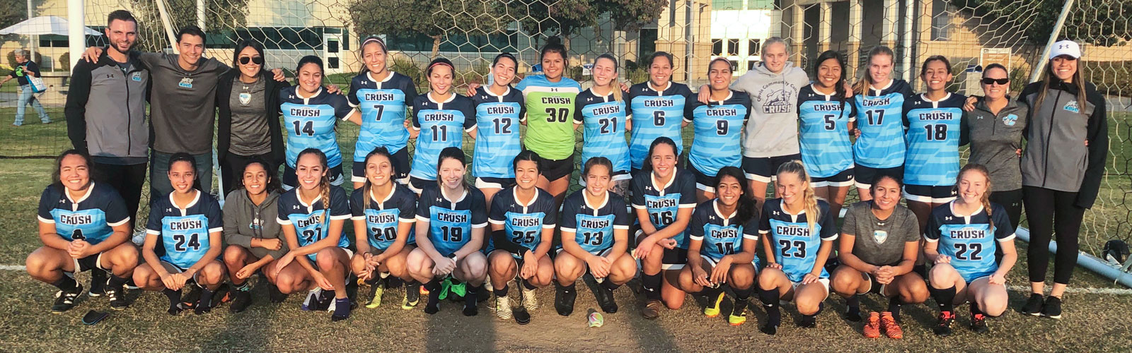 Women's soccer team at Crush V Taft Playoff Win