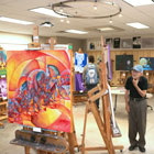 display of art and music created by students for the spring semester