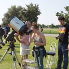 Students view solar eclipse