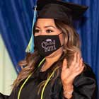 A female student graduating in 2021