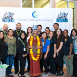 students, staff, and community members with Ms. Ela Gandhi