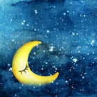 illustration of moon person sleeping