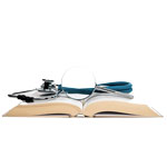 decorative thumbnail: magnifying glass, book, stethoscope 