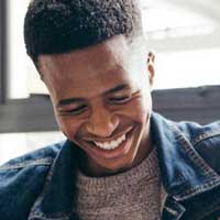 African American male student smiling
