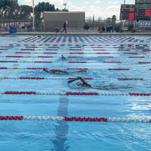 Kristina Copeland swimming in the 500 Free Stroke