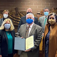 Dr. Bennett, Dean Zierfuss-Hubbard, and Rich Mostert were honored to accept a Proclamation in honor of SBDC Day on Monday at the Clovis City Council meeting.