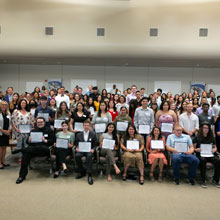 Students receiving scholarship awards