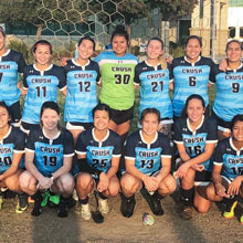 Sample of Women's soccer team at Crush V Taft Playoff Win