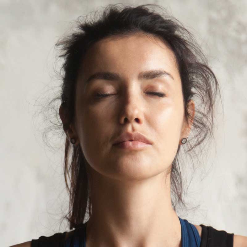 female meditating
