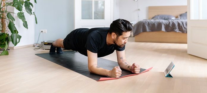 Student doing indoor Workout