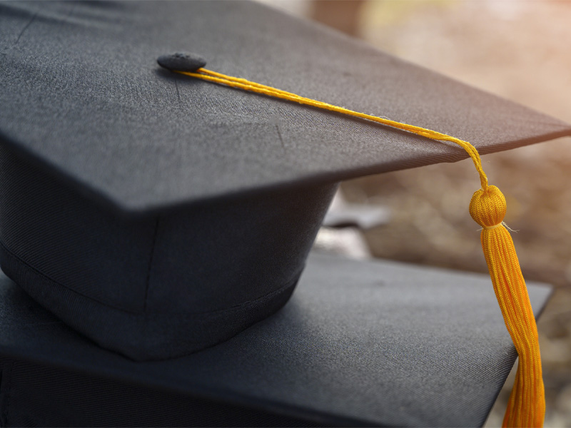 Close-up of a graduation cap