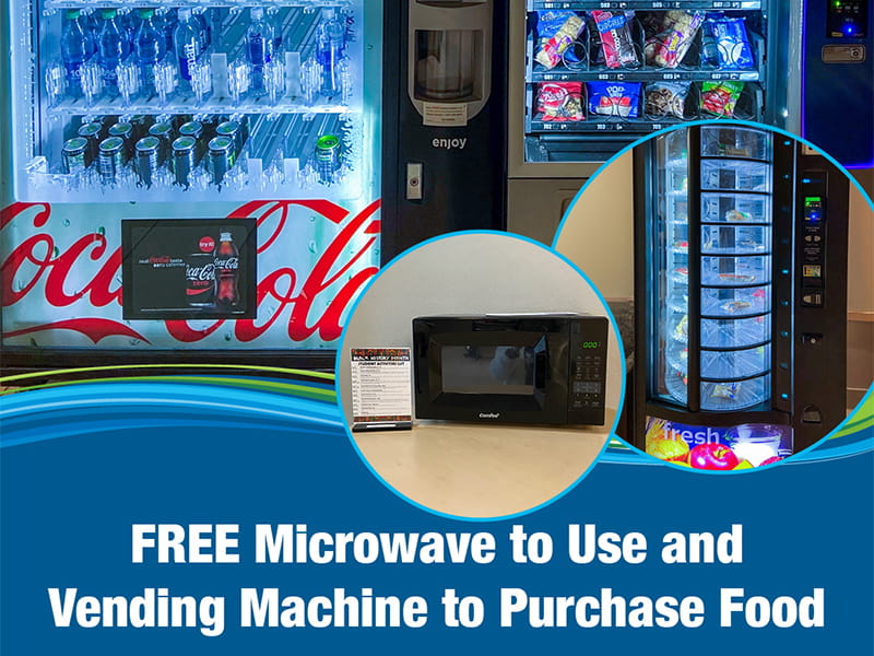 microwave and vending machines