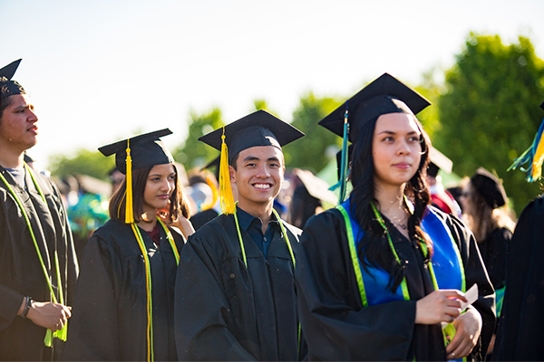 students at graduation ceremony