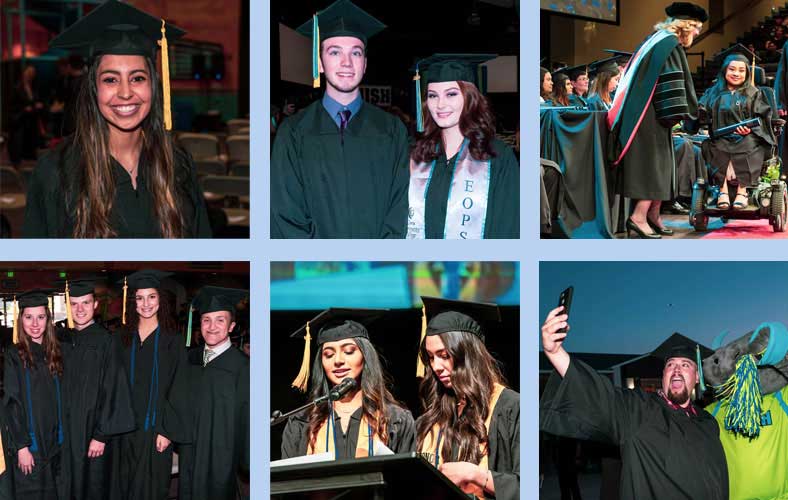 A collage of images of students graduating at CCC.