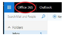 Office 365 tab circled in red