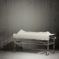 Morgue autopsy bed
