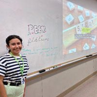 Student presenting
