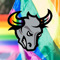 Pride flag with Crush logo