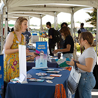A CCC student talks with a representative of FPU