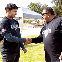 Veterans shaking hands