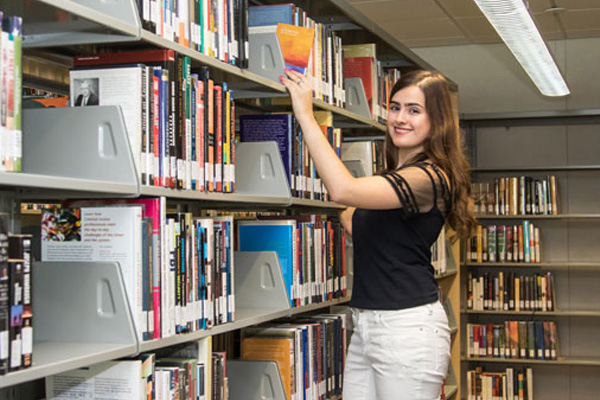 CCC student in library