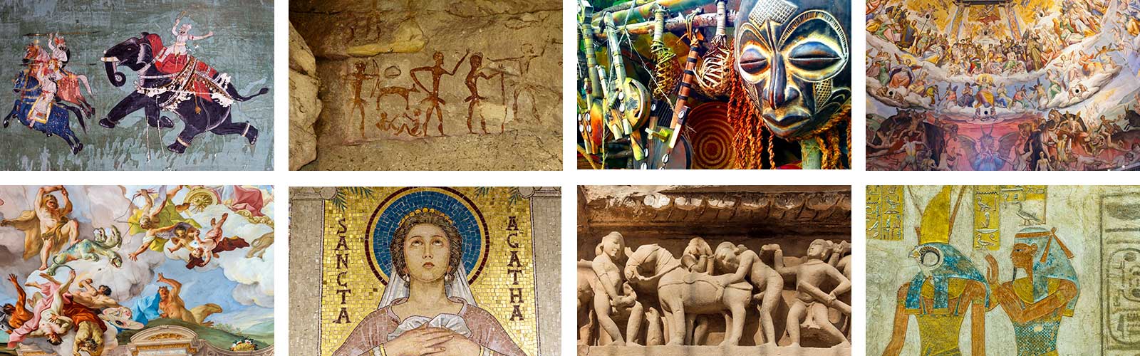 A selection of historical art from a variety of cultures