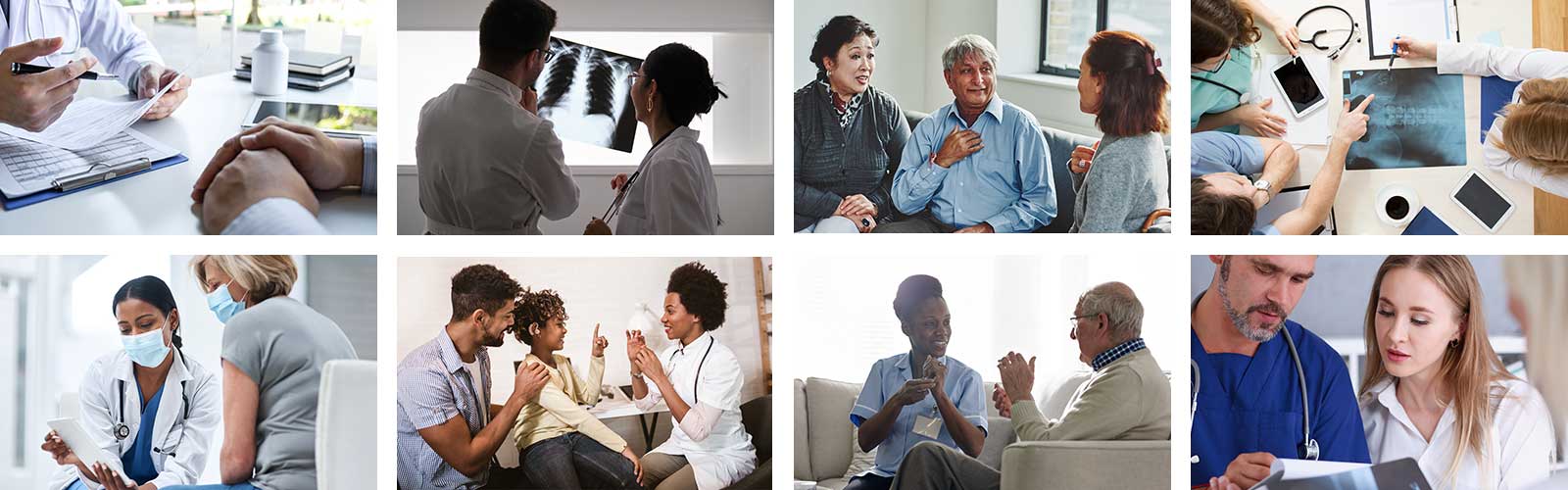 A selection of images of people in the health care interpreter profession
