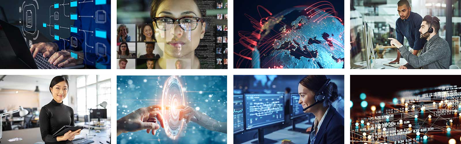 A selection of images of depicting careers and work with information systems.