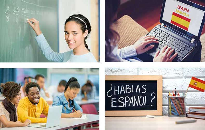 Students learning Spanish