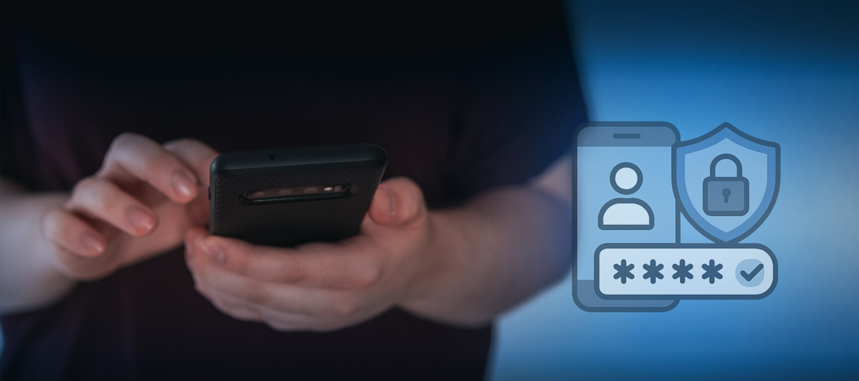 a close-up of a male holding a phone