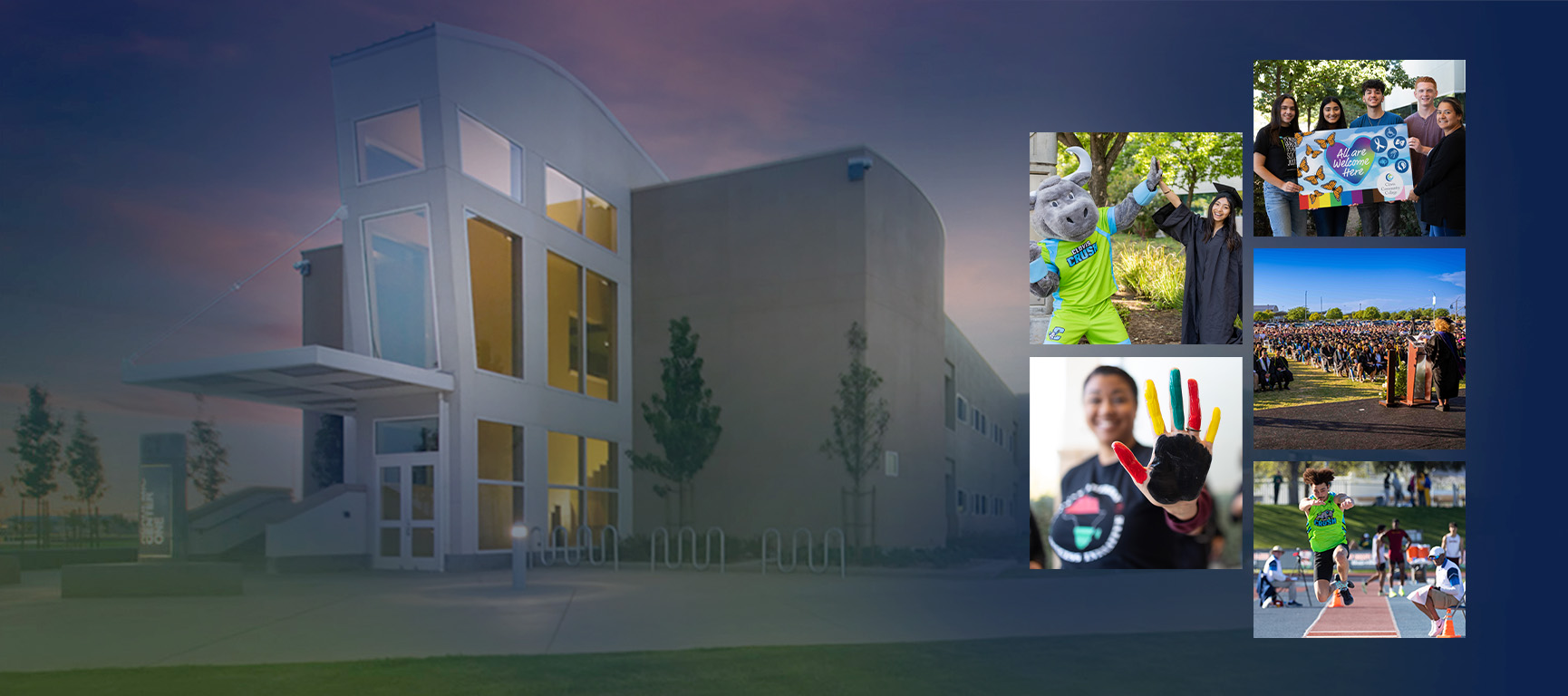collage of campus photos and activities